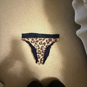 PQ Swim Leopard Print Bikini Bottoms with Black Trim